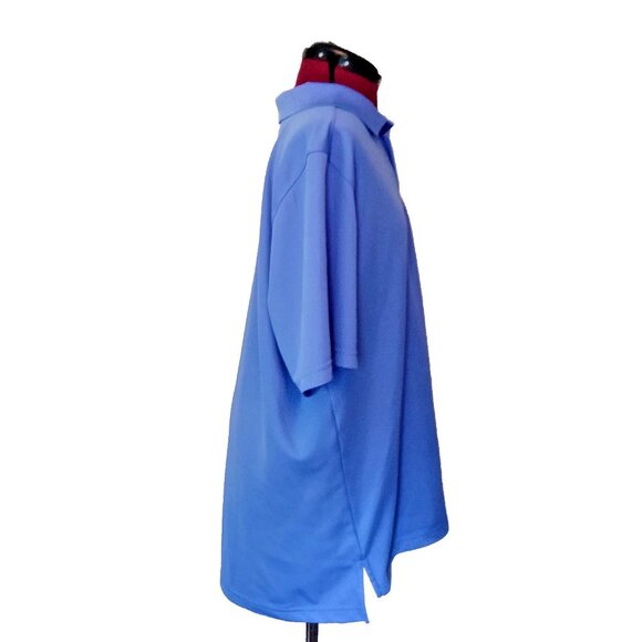 Under Armour HeatGear Loose Polo Shirt Blue White Mens Size XL Logo Side Split - Picture 3 of 7